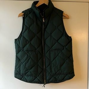 J. Crew Forest Green Quilted Vest - Size M